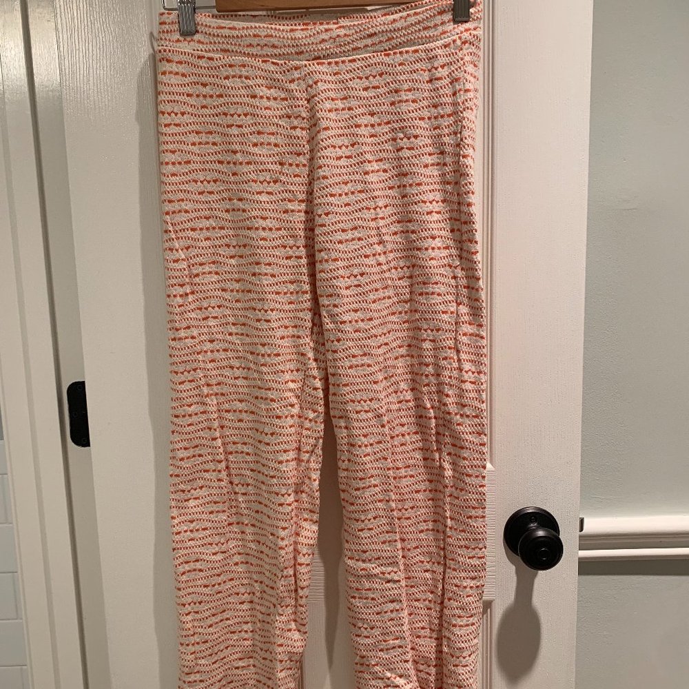 ZARA Knitted Orange and White Pants